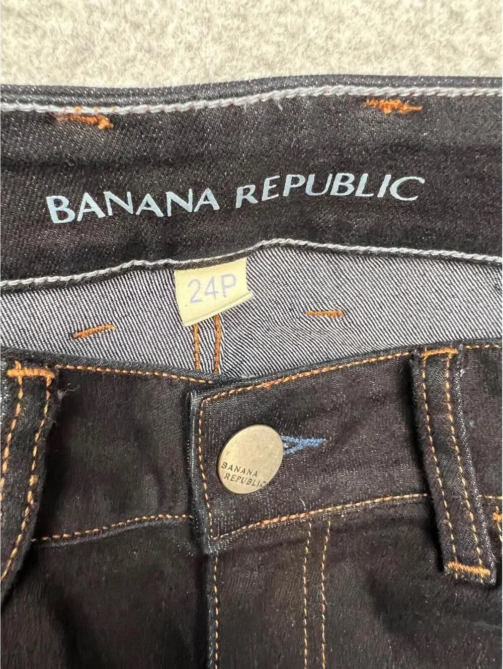 Banana Republic Low Rise Boots Cut Denim Jeans Womens Petites 24P Black Y2K